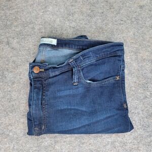 Madewell Mid-Rise Skinny Jeans Dark Wash Stretch Denim‎ Everyday Casual Size 34